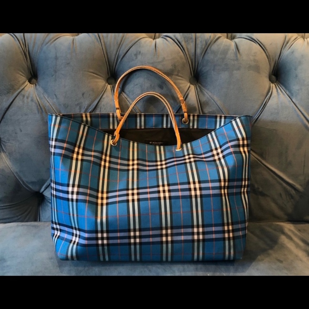 Vintage Burberry London Check Women Tote